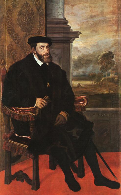 Charles V, Seated,  Titian